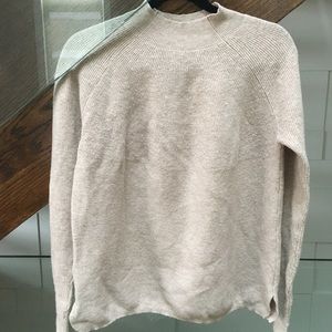 Beige oatmeal mock neck sweater